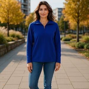 Columbia Women's 1/4 Zip Pullover Fleece Blue Size Large